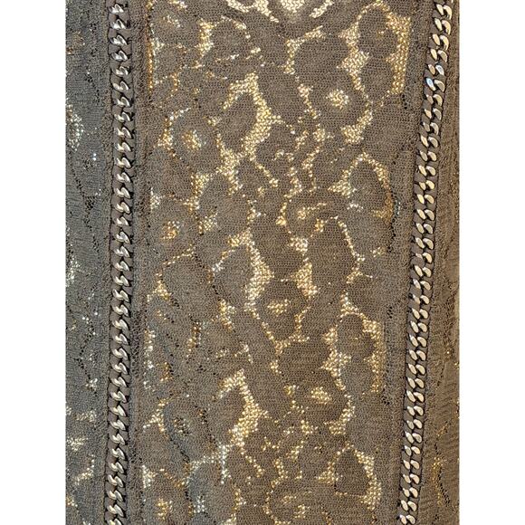 AllSaints Black Lace Chain Detail Cocktail Dress Size US 2 - Picture 5 of 9